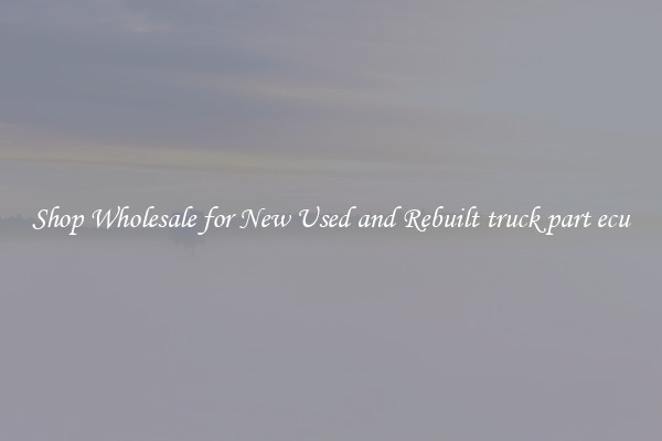 Shop Wholesale for New Used and Rebuilt truck part ecu