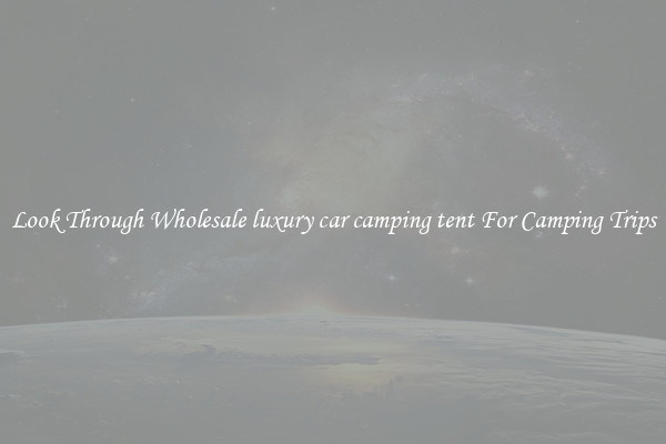 Look Through Wholesale luxury car camping tent For Camping Trips