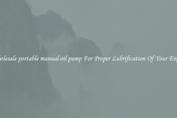 Wholesale portable manual oil pump For Proper Lubrification Of Your Engine