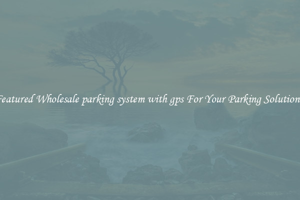 Featured Wholesale parking system with gps For Your Parking Solutions 
