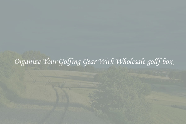 Organize Your Golfing Gear With Wholesale gollf box